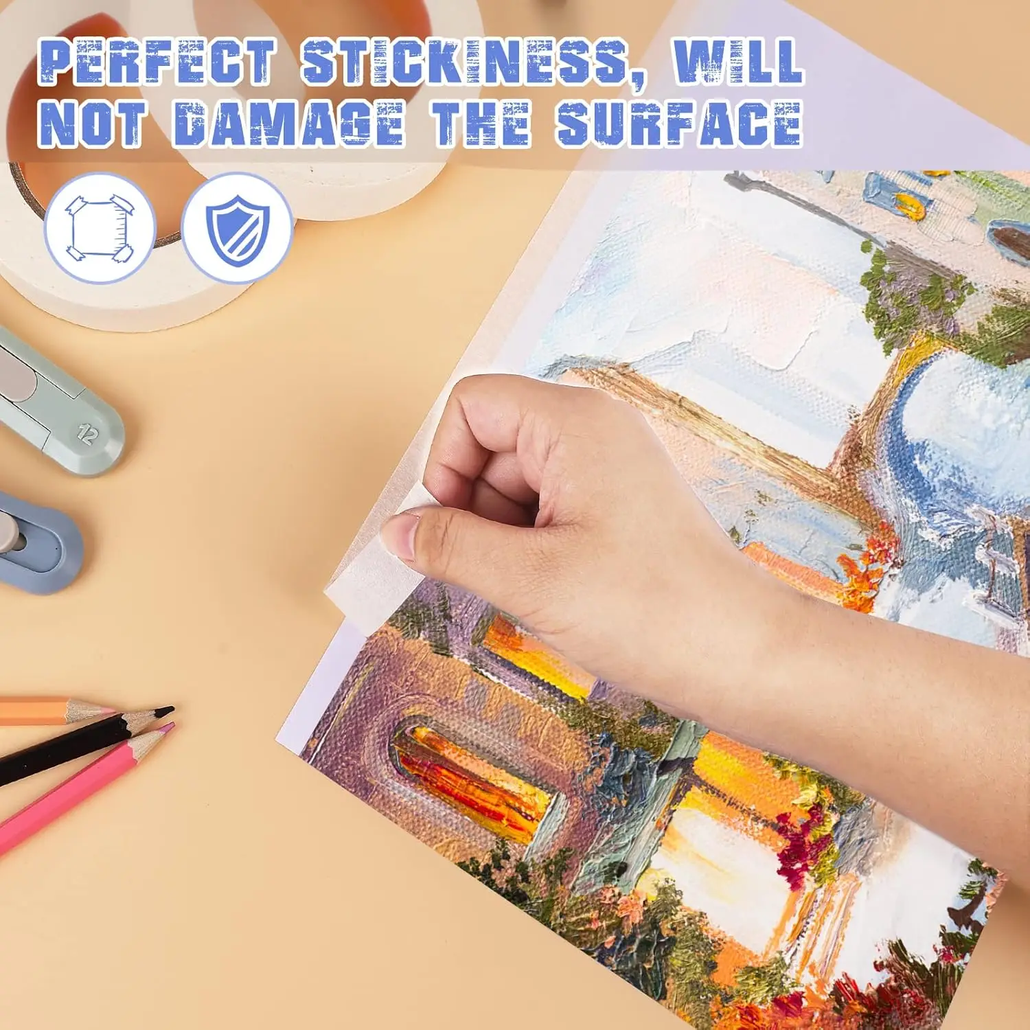 Nastro per mascheratura a bassa viscosità Nastro adesivo bianco su un solo lato Carta crespa per forniture per schizzi di pittura a olio