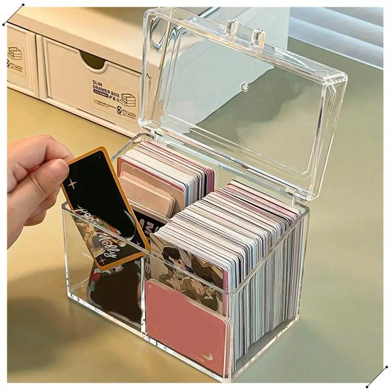 3PCS Photo Card Box Card Storage Box 3 Inch Plastic Storage Box School Stationery