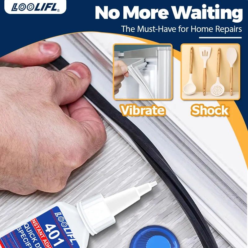 1-5pcs LOOLIFL 401 Instant Adhesive 20g - Cyanoacrylate Super Glue, Low Odor ,for Plastic, Metal, Wood, Rubber, Leather, Ceramic