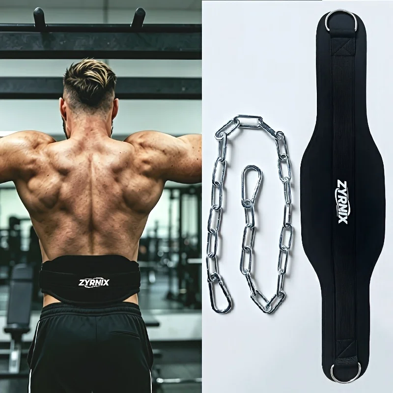 Weight-Bearing Pull-Up Belt, Weight-Bearing Waist Belt with Chain, Weightlifting Belt, 1 Weight-Bearing Belt + 1 Iron Chain/81Cm + 2 Carabiners, Weightlifting Chain Belt, Suitable for Pull-Ups on Parallel Bars and Pull-Ups, Suitable for Squats, Lunges, and Bodyweight Training |   Maximum Load Capacity |   Unisex Fitness Equipment