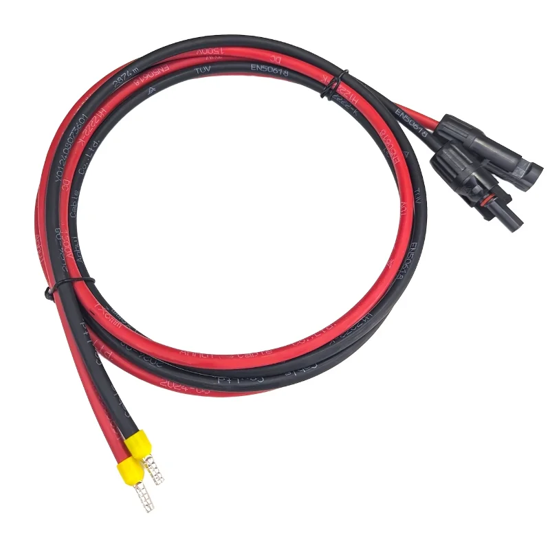 Solar Inverter Extension Cable Charge Controller Cable 10AWG6mm² Extension Cord with Solar Connector Interface and Copper Sleeve