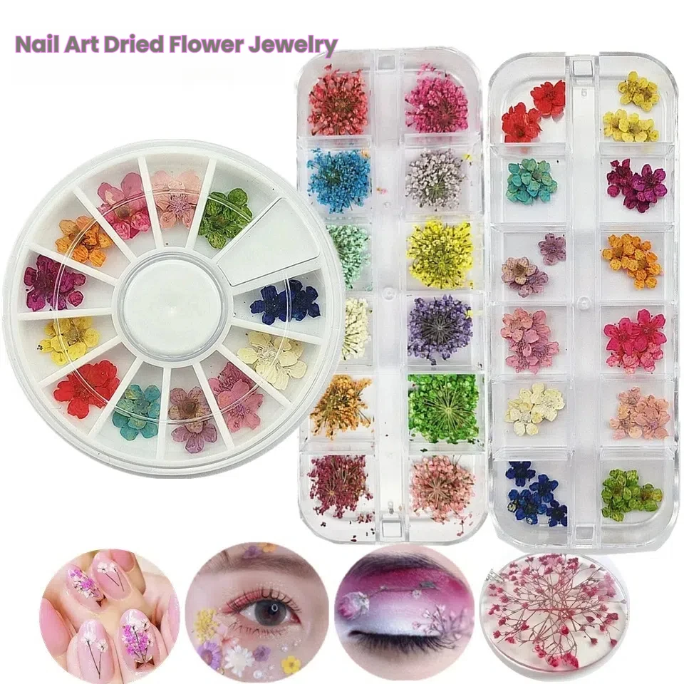 Real Dried Flowers Natural 3D Applique for Nail Art Decoration Set for Makeup Eye Decoration Photoshoot Embellishment nail charm