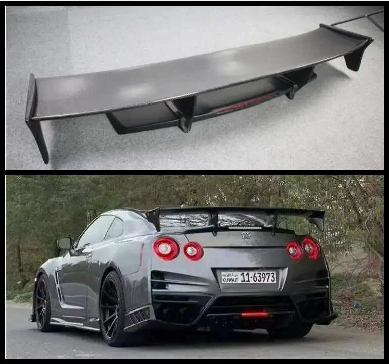 Top Secret GT STYLE REAL CARBON FIBER REAR LIP WING TRUNK LIP SPOILER For Nissan GTR R35 2008-2023