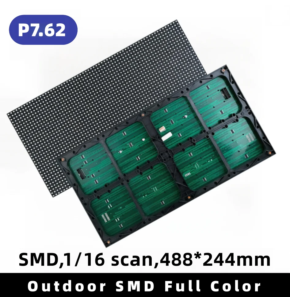 P7.62 Outdoor Waterproof Dual-Color LED Matrix – 488x244mm, 64x32 Resolution, for Public Info & Digital Signage
