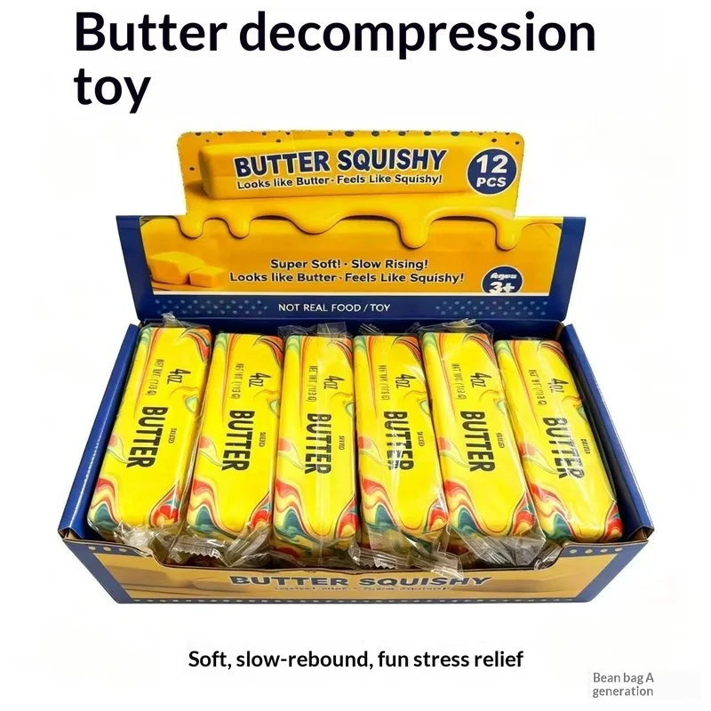 Image of 2026 Heißer Butter-Squishy PU Slow Rising Squeeze Kreatives Mehrfarbiges Stressabbau-Spielzeug Simulierte Butter Angstlinderndes Fidget-Spielzeug