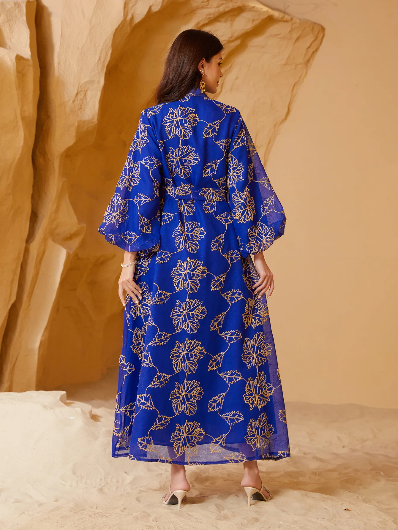 Abito musulmano per le donne Abiti da festa Abaya Ramadan Eid Paillettes Ricamo Arabo Abito lungo Marocco Dubai Caftano Abiti Jalabiya