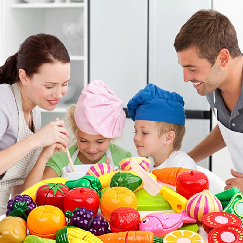 子供のためのキッチンおもちゃ,シミュレーション,食品,果物,野菜,インタラクティブキット,教育玩具