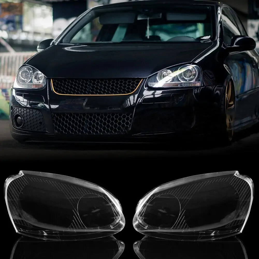 

Car Front Headlight Lens Cover For Volkswagen Golf 5 MK5 GTI 2005-2009 Clear Headlamps Shell Transparent Lampshade