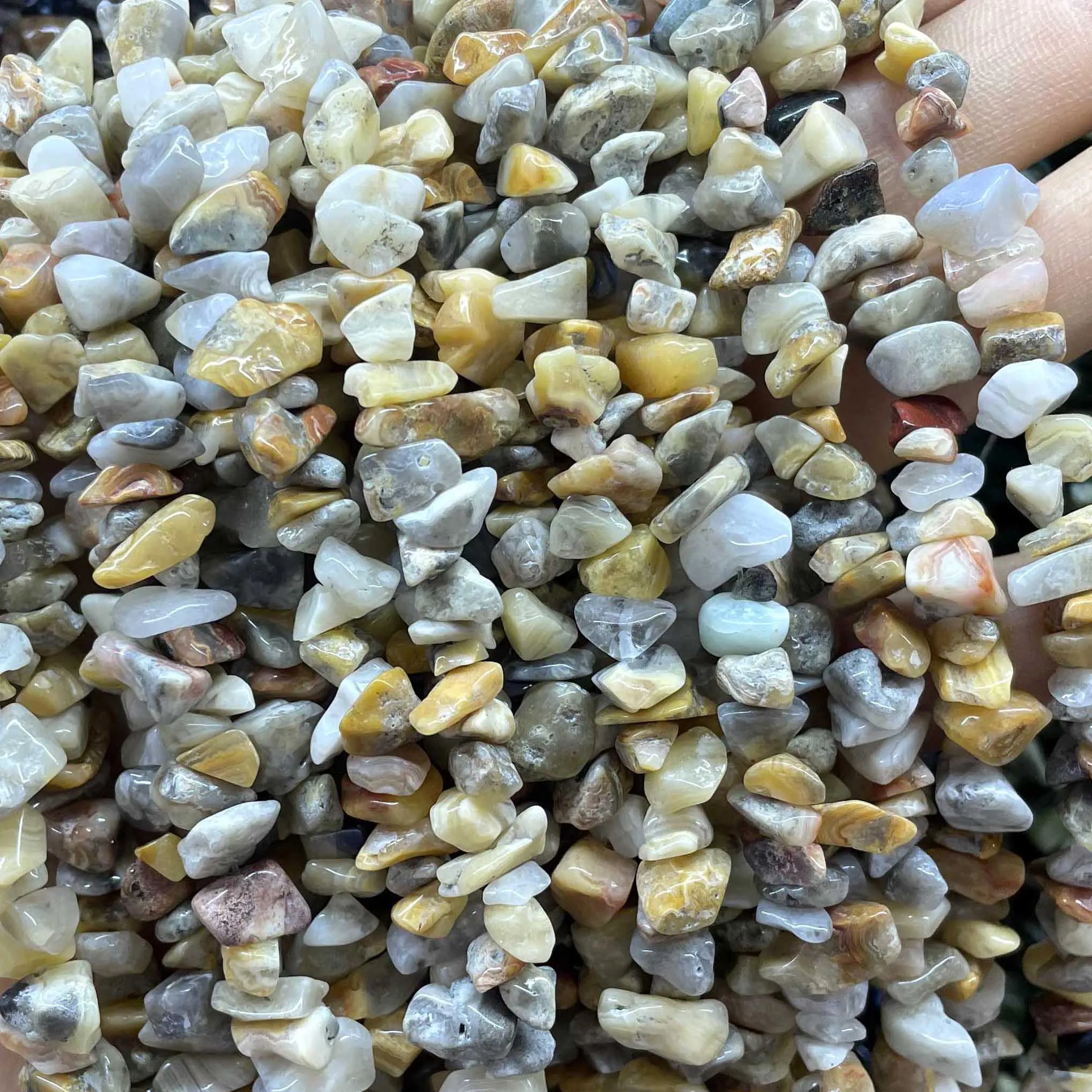 Naturstein unregelmäßige Freiform Aventurin Achate Amazonit Jades Chip Kies Spacer Perlen für Schmuck herstellung DIY Zubehör – Detail 9