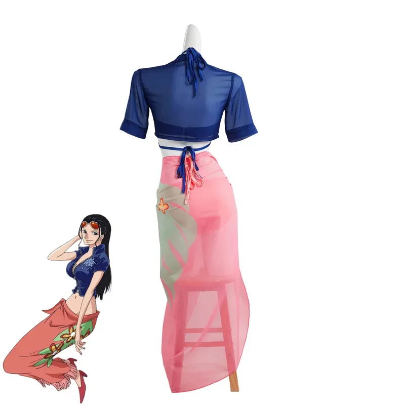 ชุดคอสเพลย์อนิเมะนิโค โรบิน มิส ออล ซันเดย์ - ชุดว่ายน้ำลายผลไม้ดอกไม้สำหรับฤดูร้อน พร้อมเสื้อคลุม วิกผม ชุดบิกินี่เซ็กซี่สำหรับผู้หญิง ชุดปาร์ตี้ ir;l5