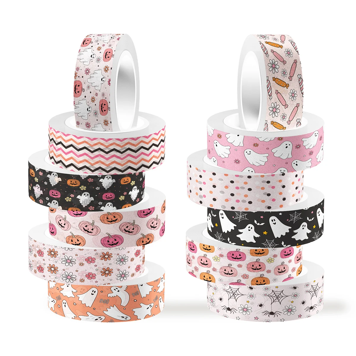 Halloween Washi Tape Set Cute Ghost Pumpkin Spider Web Floral Decorative MaskingTape for Scrapbooking Journal Planner DIY Crafts