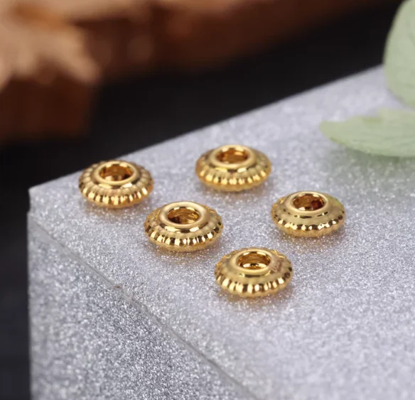 18k gold stoppers for diy jewelry gold jump ring au750 jewelry accessories wholesell