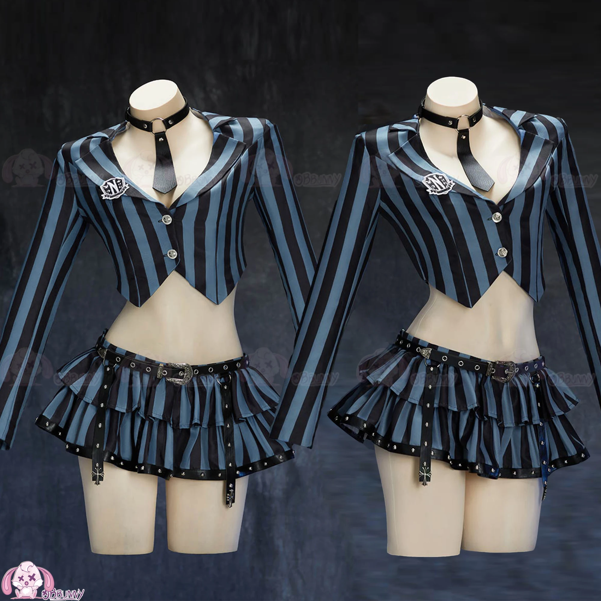 

Костюм для косплея «Кино Среда», платья, женская полосатая школьная форма, укороченные топы, комплект с юбкой, карнавальная вечерние форма на Хэллоуин