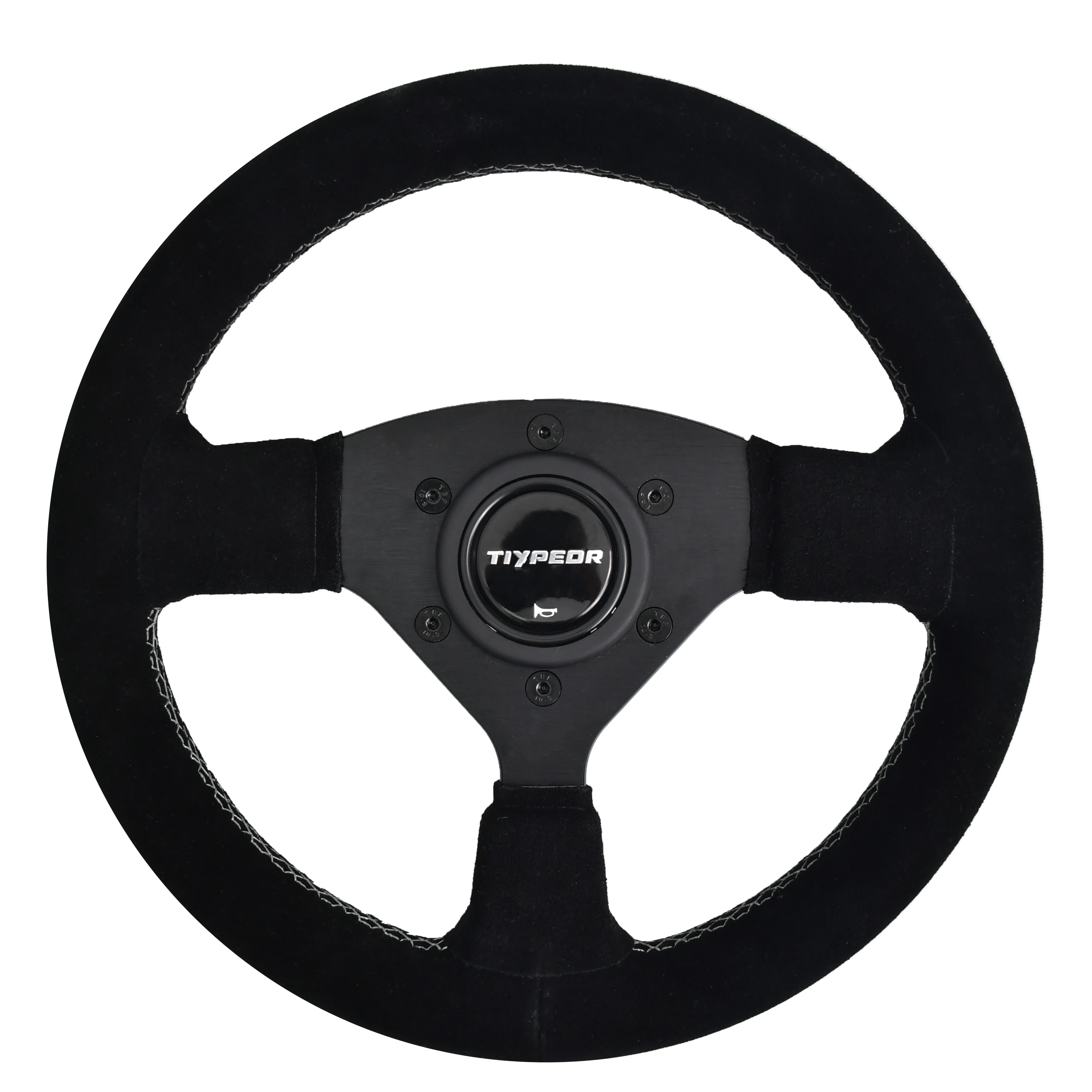 JDM 265mm Small Size Tiypeor Steering Wheel Suede Drift Flat Bracket 3 Spoke Steering Wheels