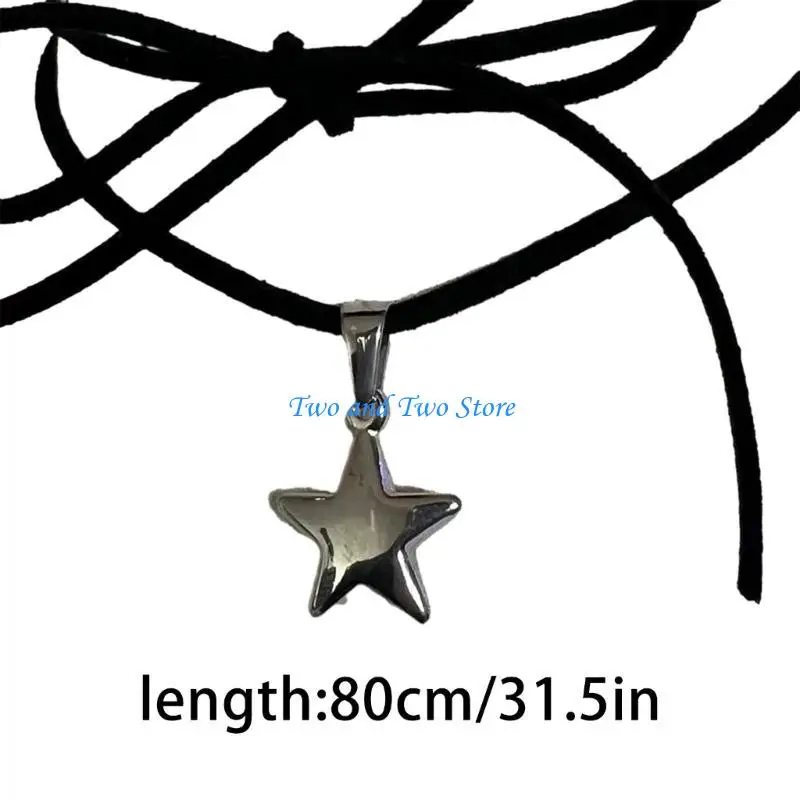 قلادة قلادة HX6F Fashion Star Flower Netlace Simple Clavicle Chain Netlace Jewelry