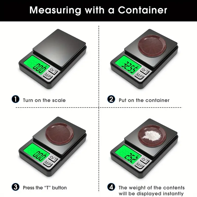 Precision Pocket Scale 1000g X 0.01g - Digital Gram Food Jewelry Ounces/Grains Scale with Backlit LCD - Mini Scale for Travel