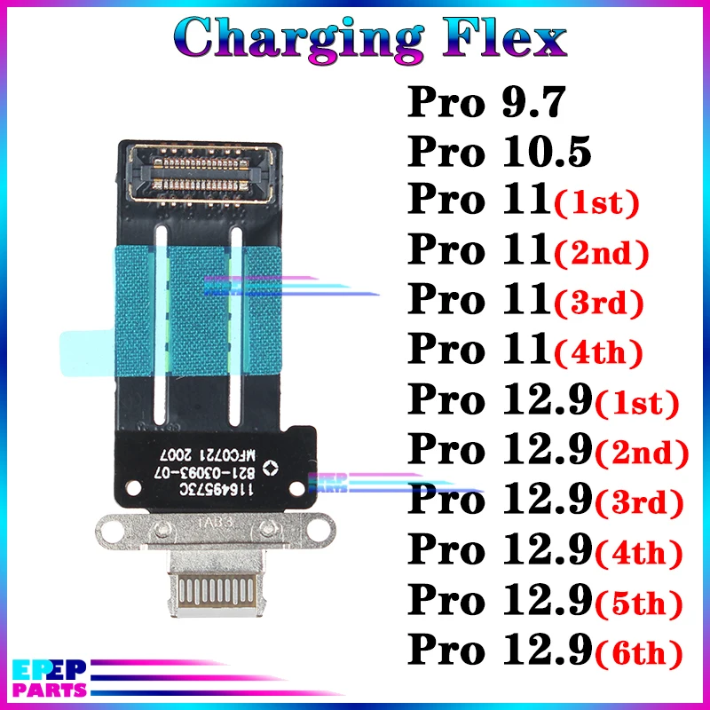 USB Ports Charger Dock Connector Microphone Cable for Ipad Pro 9.7 10.5 11 12.9 1st 2nd 3rd 4th 5th 6th Generation Charging Flex