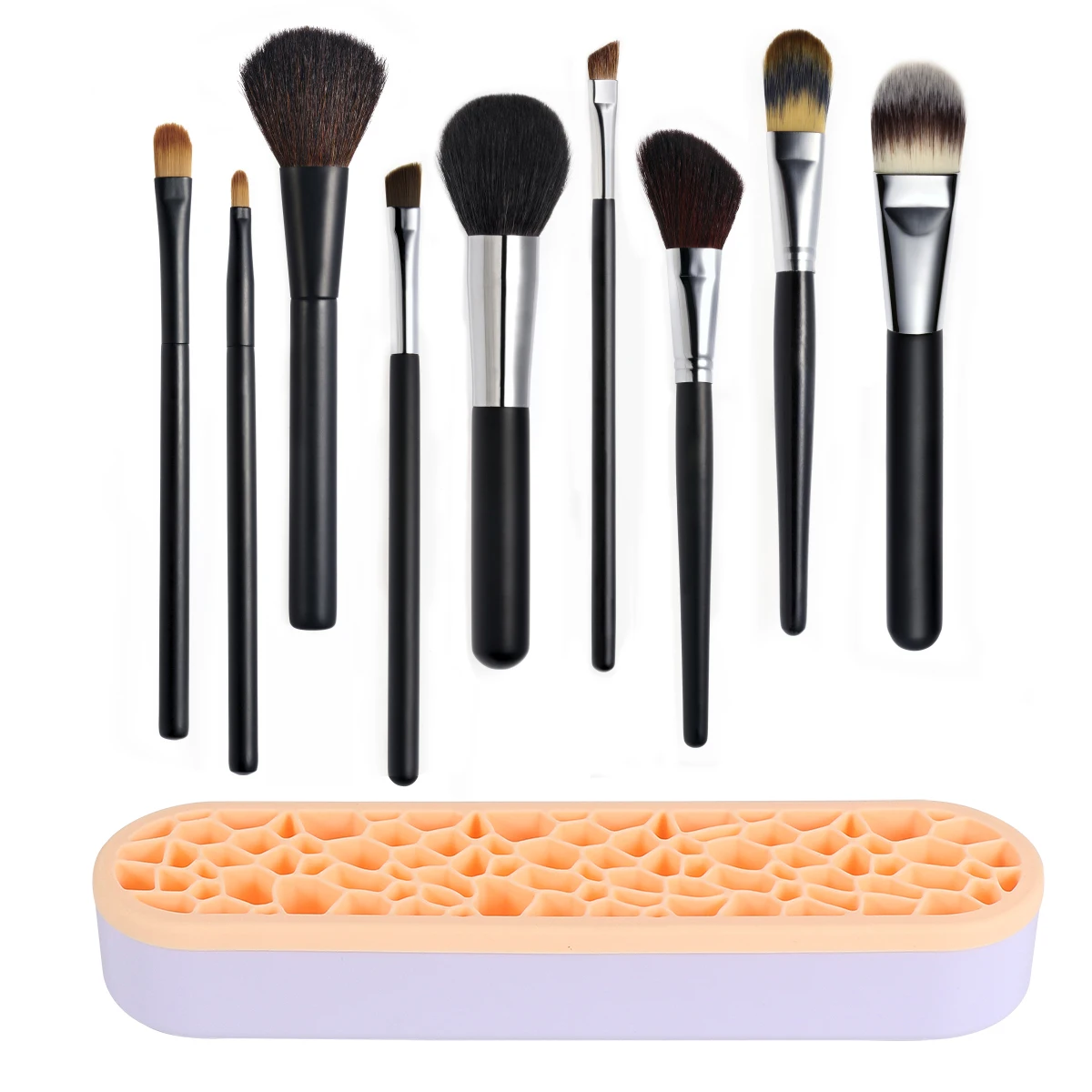 

Makeup Brush Holder Silicone Organizer Rack Brush Display Shelf For Home Travel
