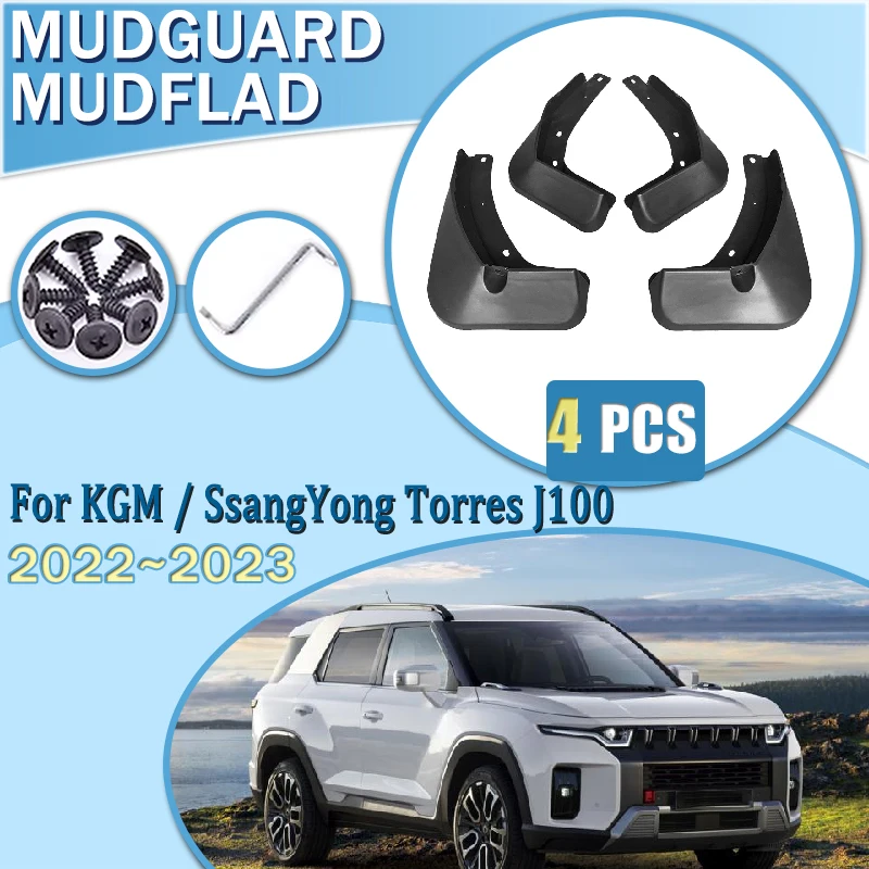 

Car Mudflaps Splash Mud 4PCS For KGM SsangYong Torres J100 2022 2023 Flaps Front Rear Wheel Fender Flare Mudguards Accessories