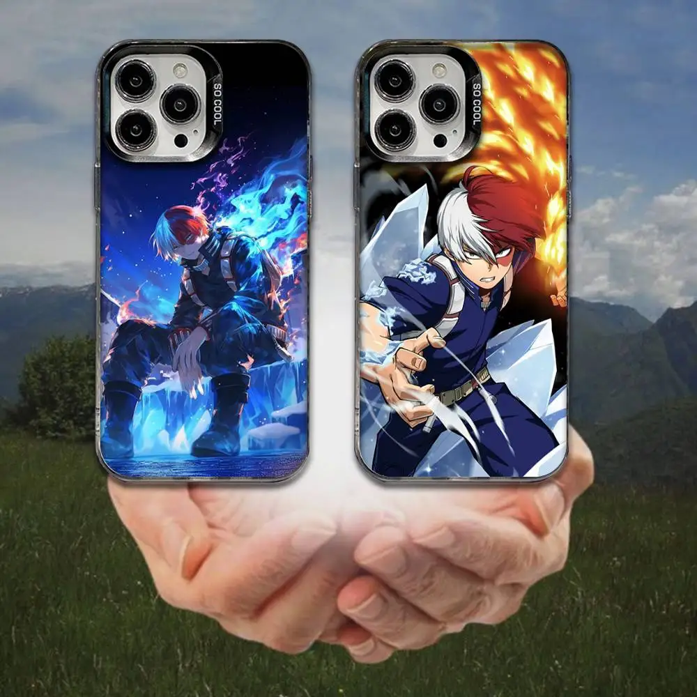 

My Hero Academia Shotodoroki Phone Case For iPhone 16,15,14,13,12,11,8,7,Pro,Max,Plus,Mini,XS,SE Anti Fall Black Matte Hard