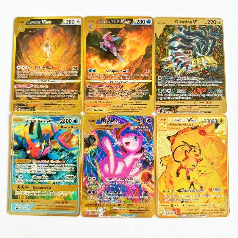 

Classic original cartoon animation Pocket English series Eiscue Mewtwo Charizard VMAX EX shiny metal game collectible card gifts