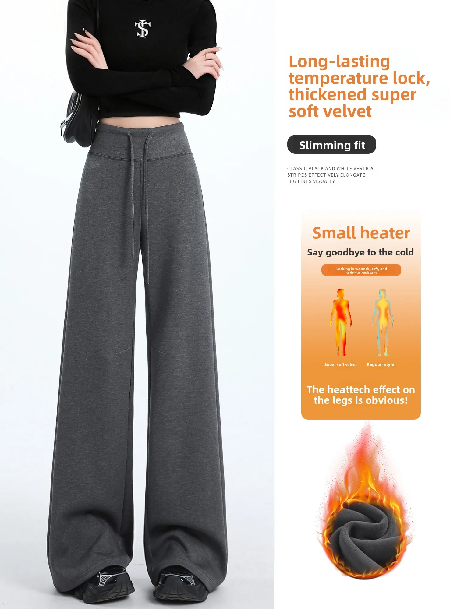 กางเกงขายาวทรงขากว้างเอวสูงสำหรับผู้หญิง รุ่นบางเบา ผ้าพลิ้ว ใส่สบาย เหมาะสำหรับเล่นโยคะและออกกำลังกาย