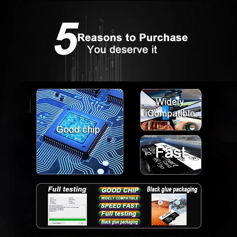 ALUNX Plus 4/8/16/32/64GB U3 A2 V30 4K Class 10 TF Card High Speed for Smartphone Camera Drone Waterproof Shockproof Dustproof