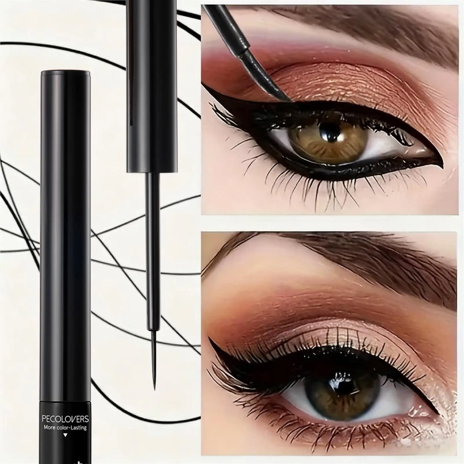1 Stück schnell trocknender schwarzer Eyeliner-Stift – wasserfest, schweißresistent, bruchfeste Spitze, anfängerfreundlich, langlebig