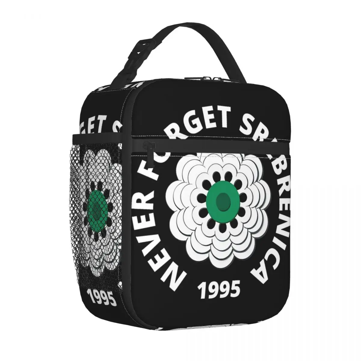 Never Forget Srebrenica Insulated Lunch Bag Leakproof Meal Container Cooler Bag Tote Lunch Box College Picnic Food Bag