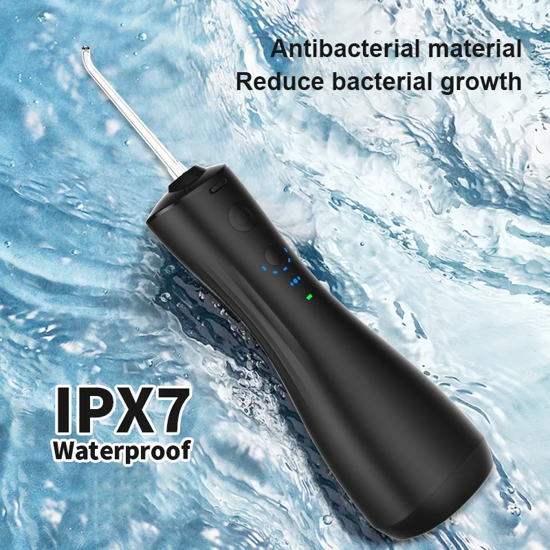 스마트 휴대용 구강 세정기 충전 방수 물 탱크, 성인 치과 스케일러 케어, 전기 물 치실 세트, 6 단 속도, 250ml