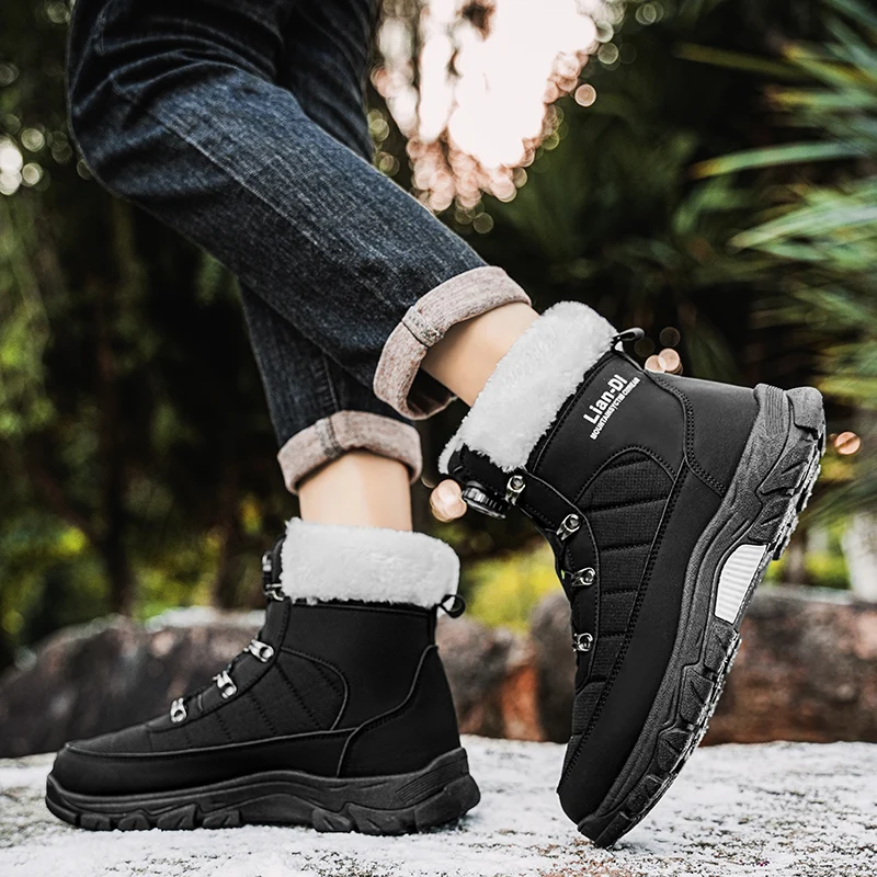 Men's Boots New Style Winter Comfortable Fashion Casual Outdoor Snow Boots Wear-Resistant Warm Men's Shoes Plus Size Youth Non-Slip Soft Sole Work Shoes image 4