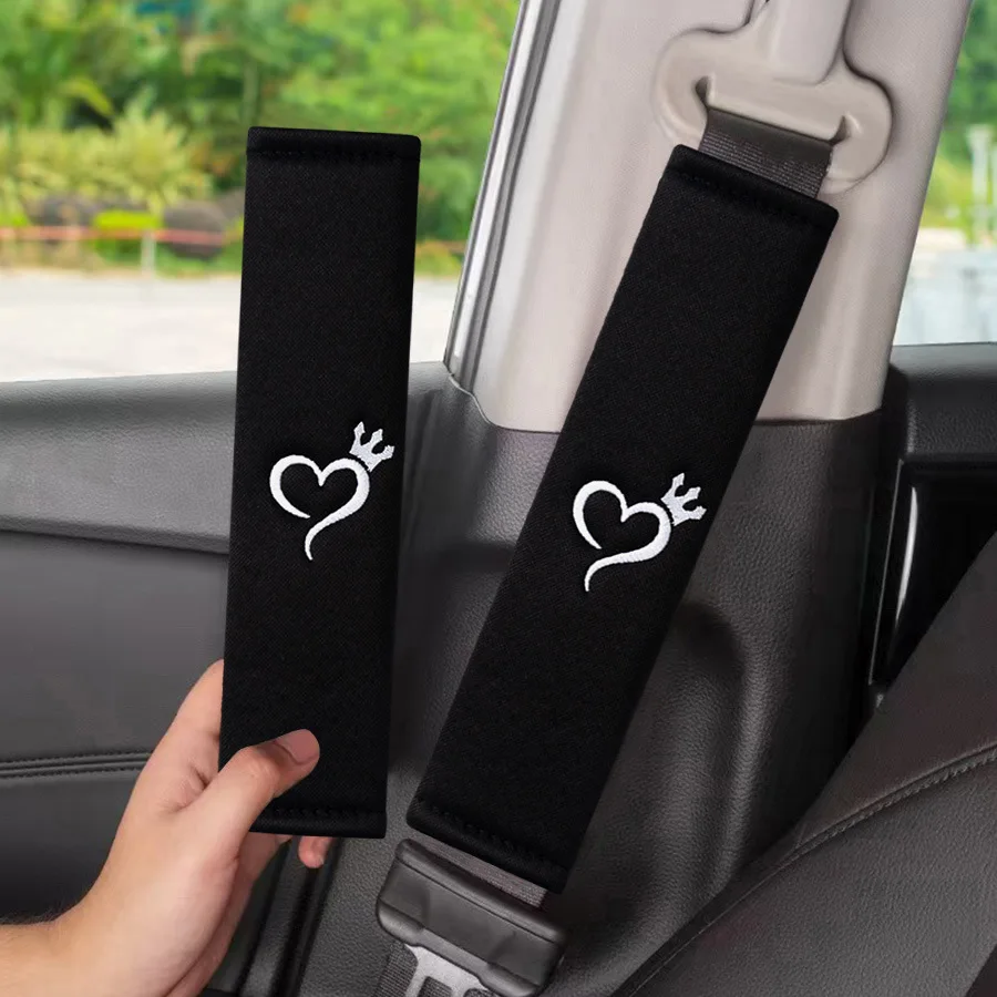 

2PCS Car Crown Love Shoulder Protection Cover, Seat Belt Protection Cover, Soft and Comfortable Car Interior Accessories