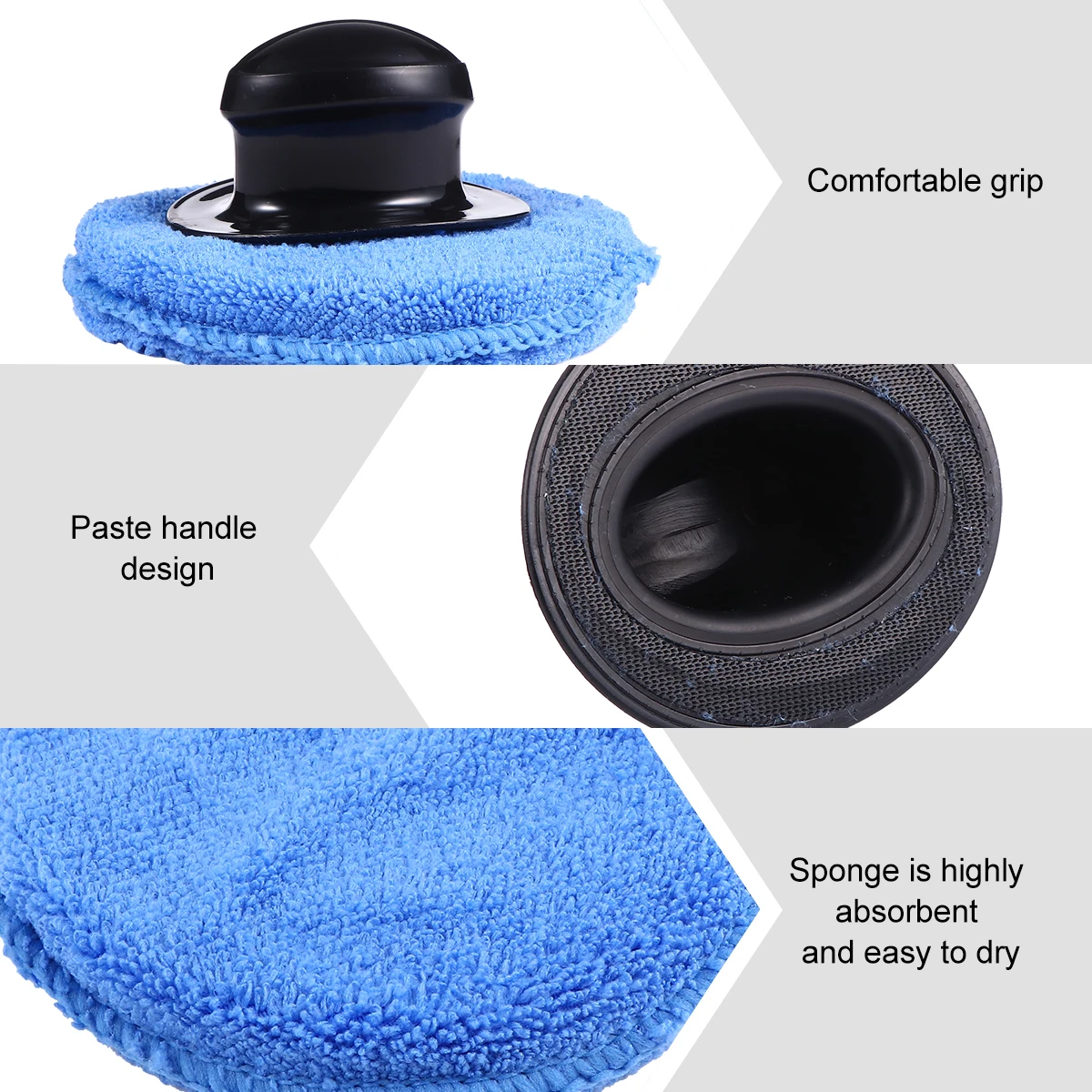 

8pcs Car Beauty Sponge Soft Durable Cloth Material Handle Cleaning Tool Absorbent Wash Sponges Automotive Detailing