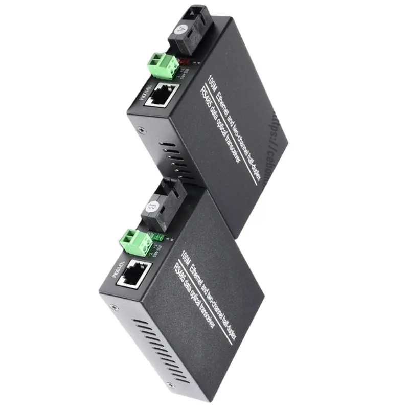 ABGI RS485 Data Extender Converter, 10/100Mbps Ethernet Over Fiber Optic, for BIDI SC/FC Single Mode Single Fiber Transmitter