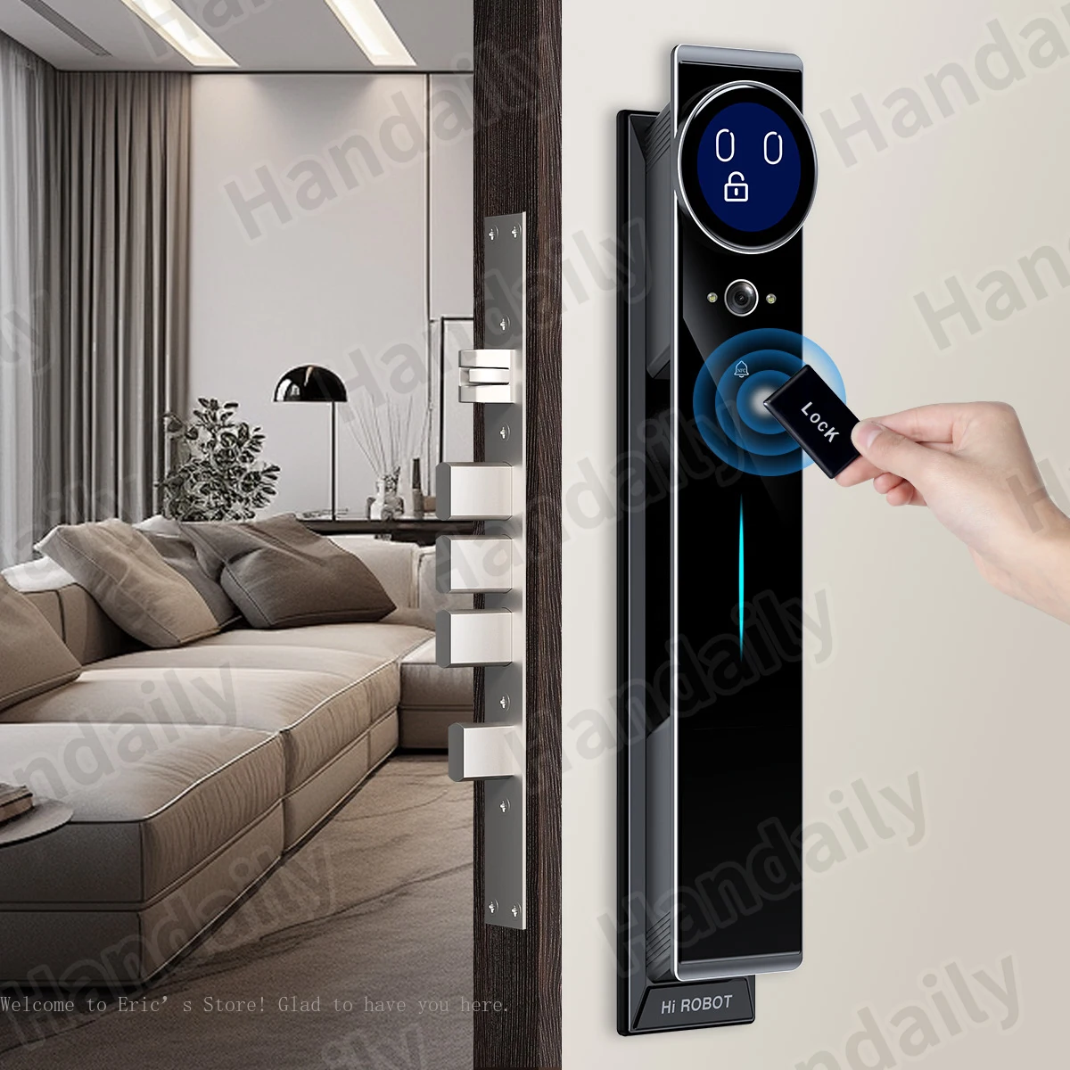 New AI Smart Lock Palm Vein Video Talking Tuya App Remote Control Keyless Entry Face ID Biometric Digital Door Lock