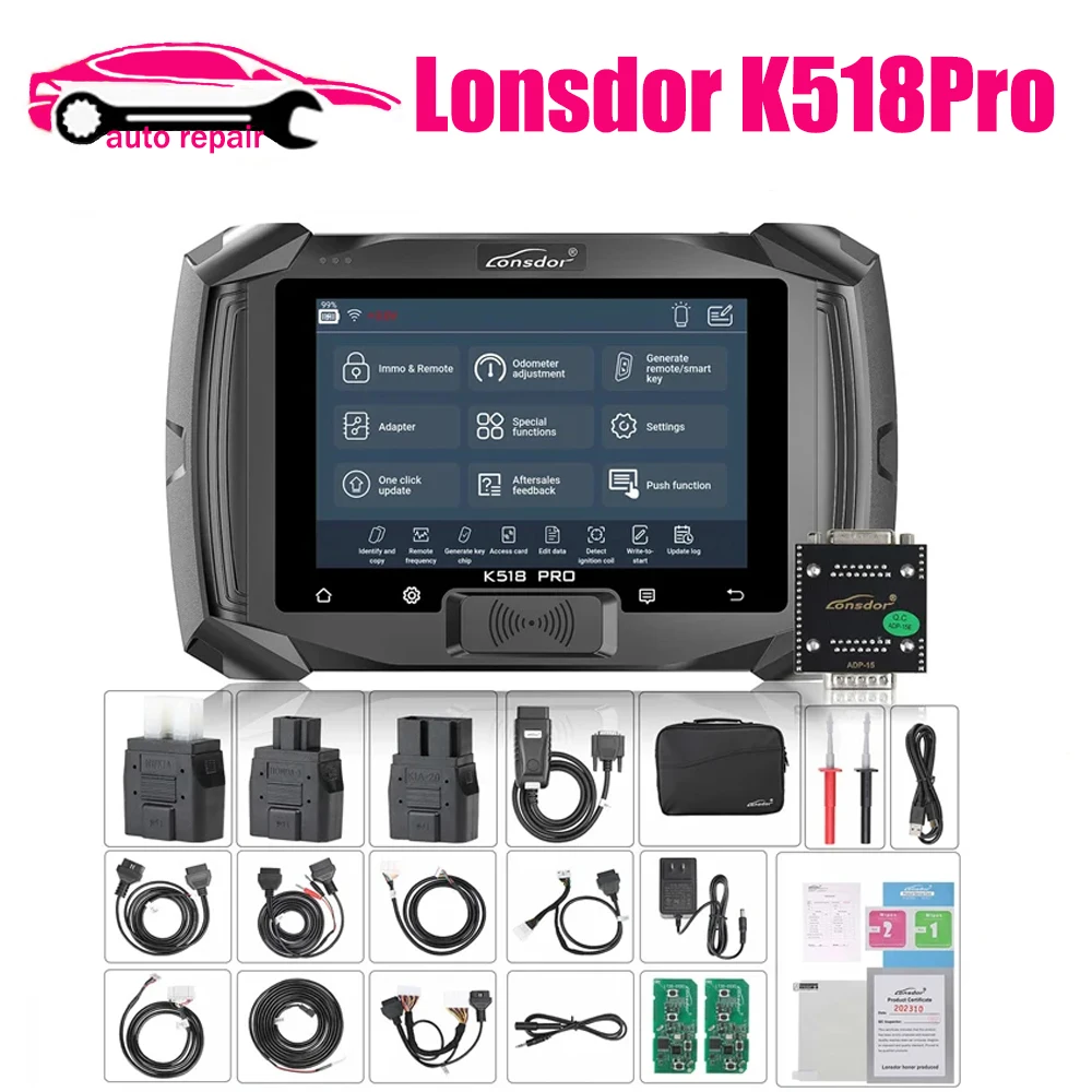 

Lonsdor K518Pro Full Version K518 Pro Full Configuration Global All In One Key Programmer for Nissan BCM Cable FCA 12+8 JLR ADP