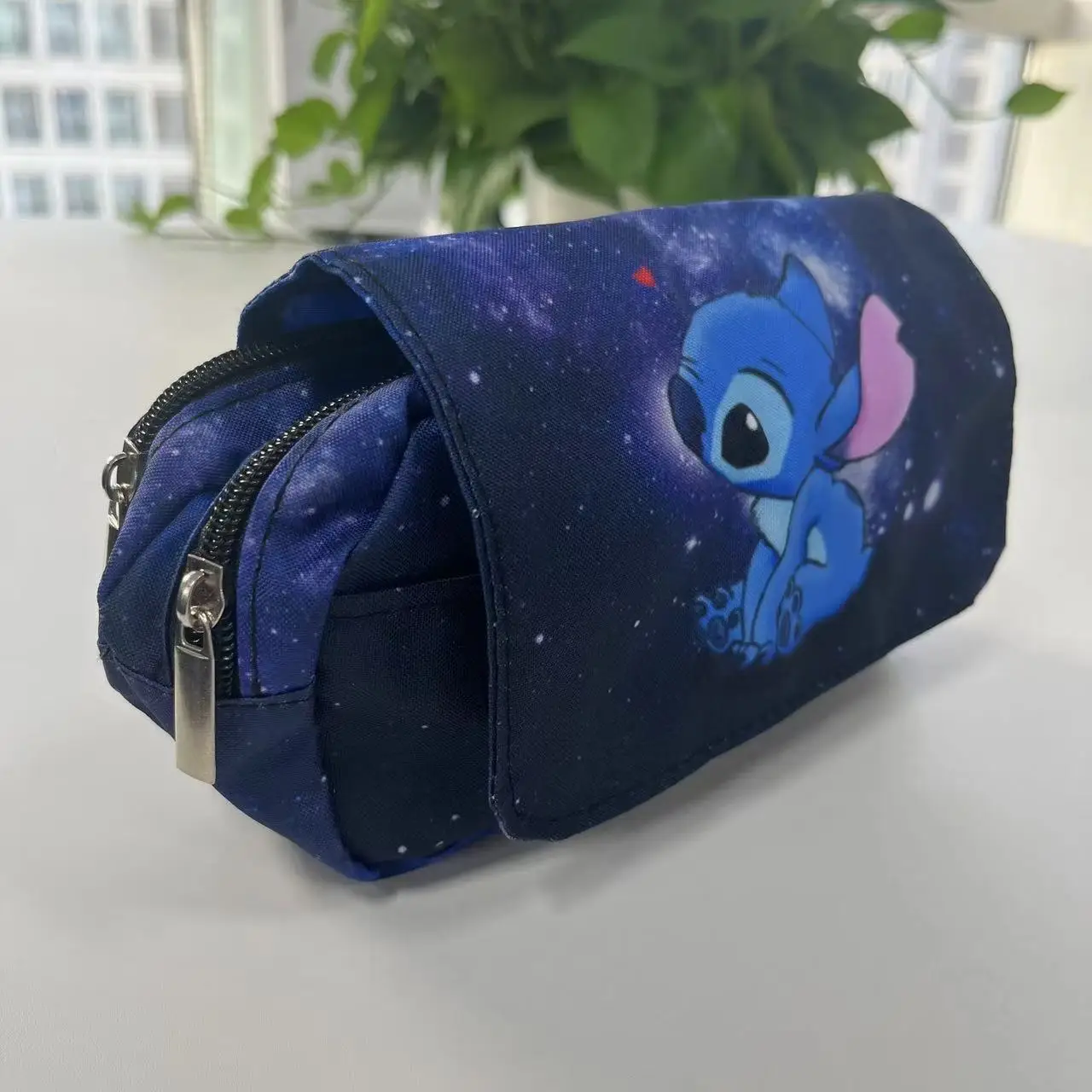 Stitch Fully Printed Flap Pen Bag Cartoon Large Capacity Pencil Case Cute Anime Bags Student Stationery Storage Box Gifts