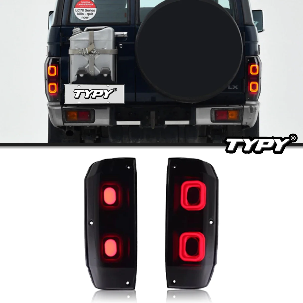 

TYPY автомобильные задние фонари для LandCruiser LC76 LC78 LC79 1984-2024 светодиодные автомобильные задние фонари дневные ходовые огни динамические указатели поворота
