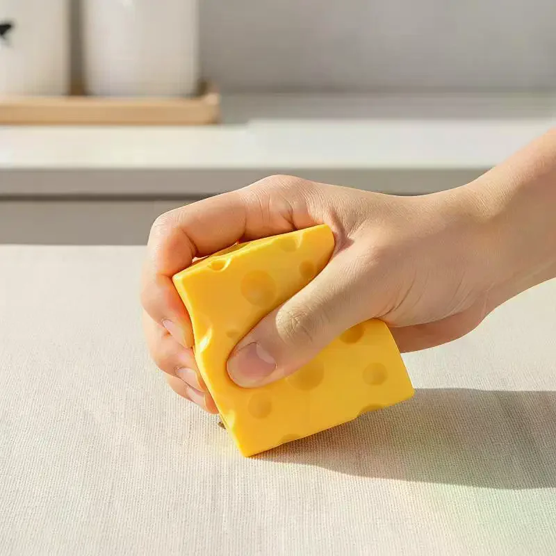 1Pcs Soft Butter Cheese Fidget Toys Square Cheese Squeeze Toys Slow Rebound Push Stress Relief Sensory Toy Christmas Present