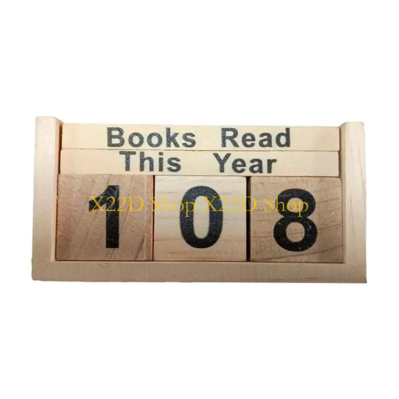 X22D Book Counter Decorative Piece With Number Cubes Books Read This Year Trackers for Reading Goal Display Readers Gift