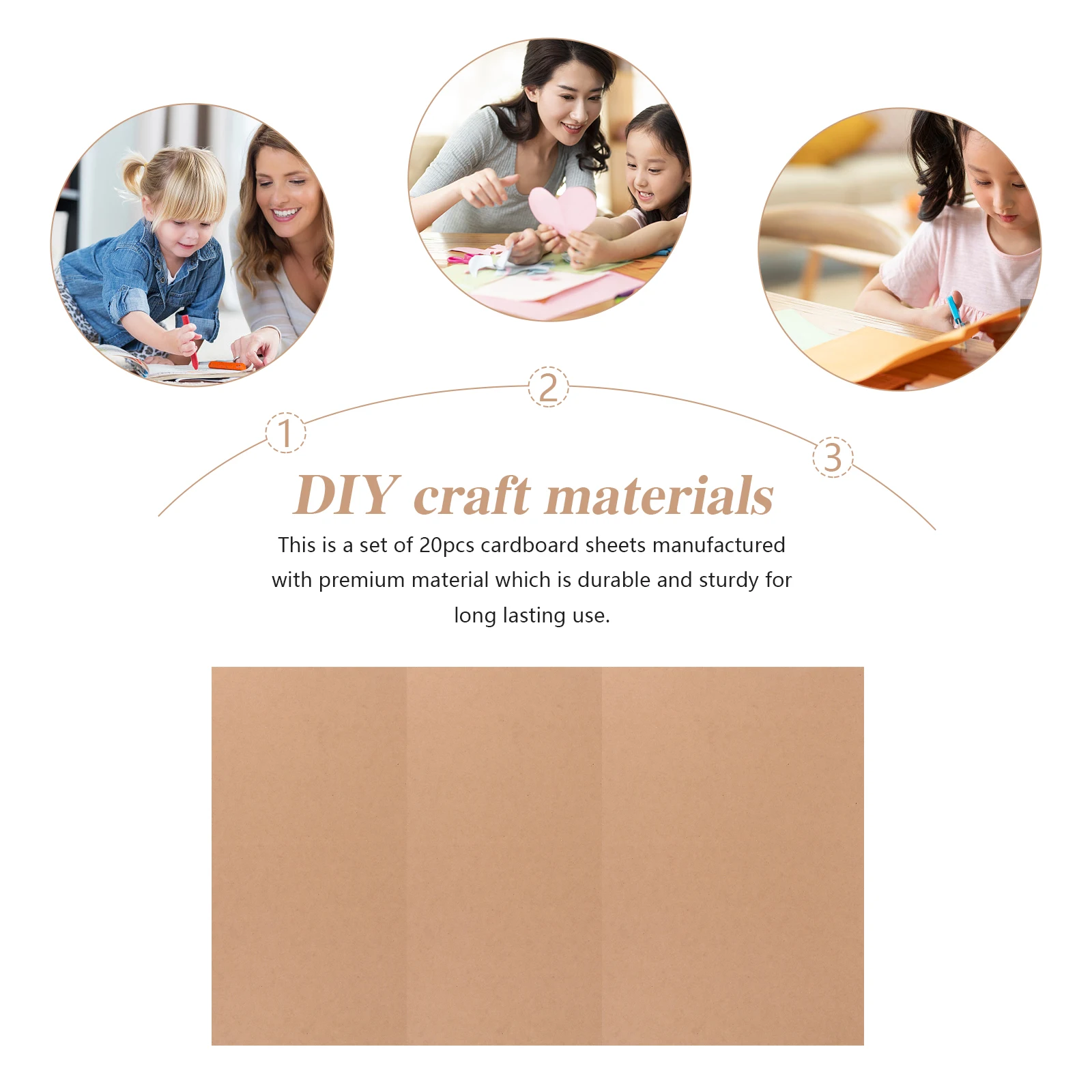 

20 Pcs Thick Cardboard A3 400g Durable Kraft Paper Sheets Ideal for DIY Crafts Packing Supplies Student Accessories
