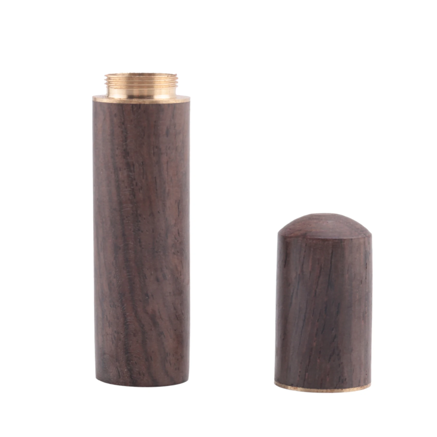 Qualitative Ebony Wood Toothpick Holder Bucket Mini Box Hiking Portable Craft Handmade Gift 8*1.8cm
