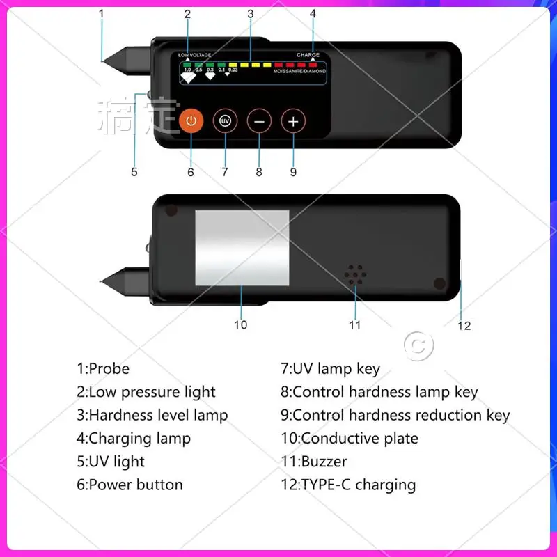 

AOAO-Rechargeable Diamond Tester Jewelry Diamond Tester Diamond Selection For Novices And Experts