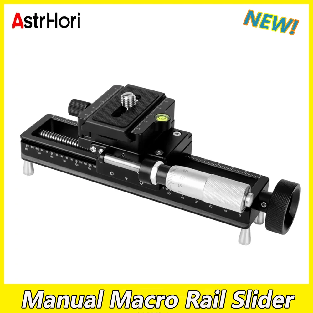 AstrHori Manual Macro Photography Rail Slider 170mm Portable Desktop Shooting Slide Rail 1/4 Screw for DSLR Camera Video Record