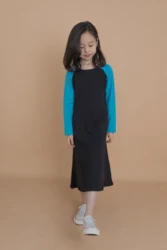 Family matching ribbed kids clothes long sleeves autumn baby romper boy shirt girl dress contrasted colors