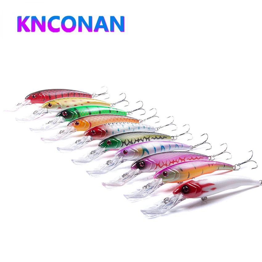 KNCONAN 1PCS Minnow Wobbler Fishing Lure 16.5cm 27g Rolling Jerkbait Minnow Unique Lip Bass Pike Bait Fishing Tackle