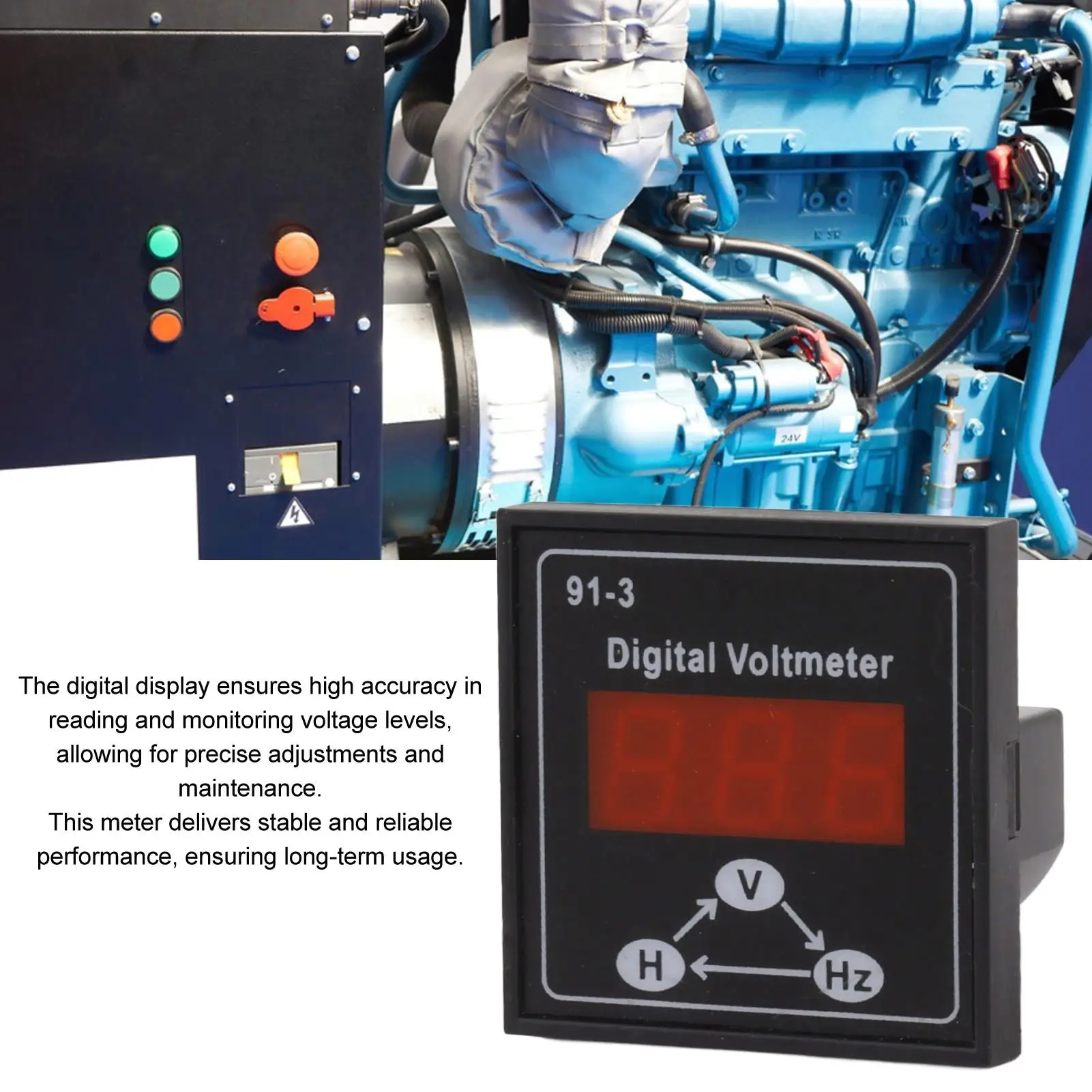 Digital Voltmeter for Gasoline Diesel Generator Accessories 220V 380V Single Phase 3 Phase Voltage Meter