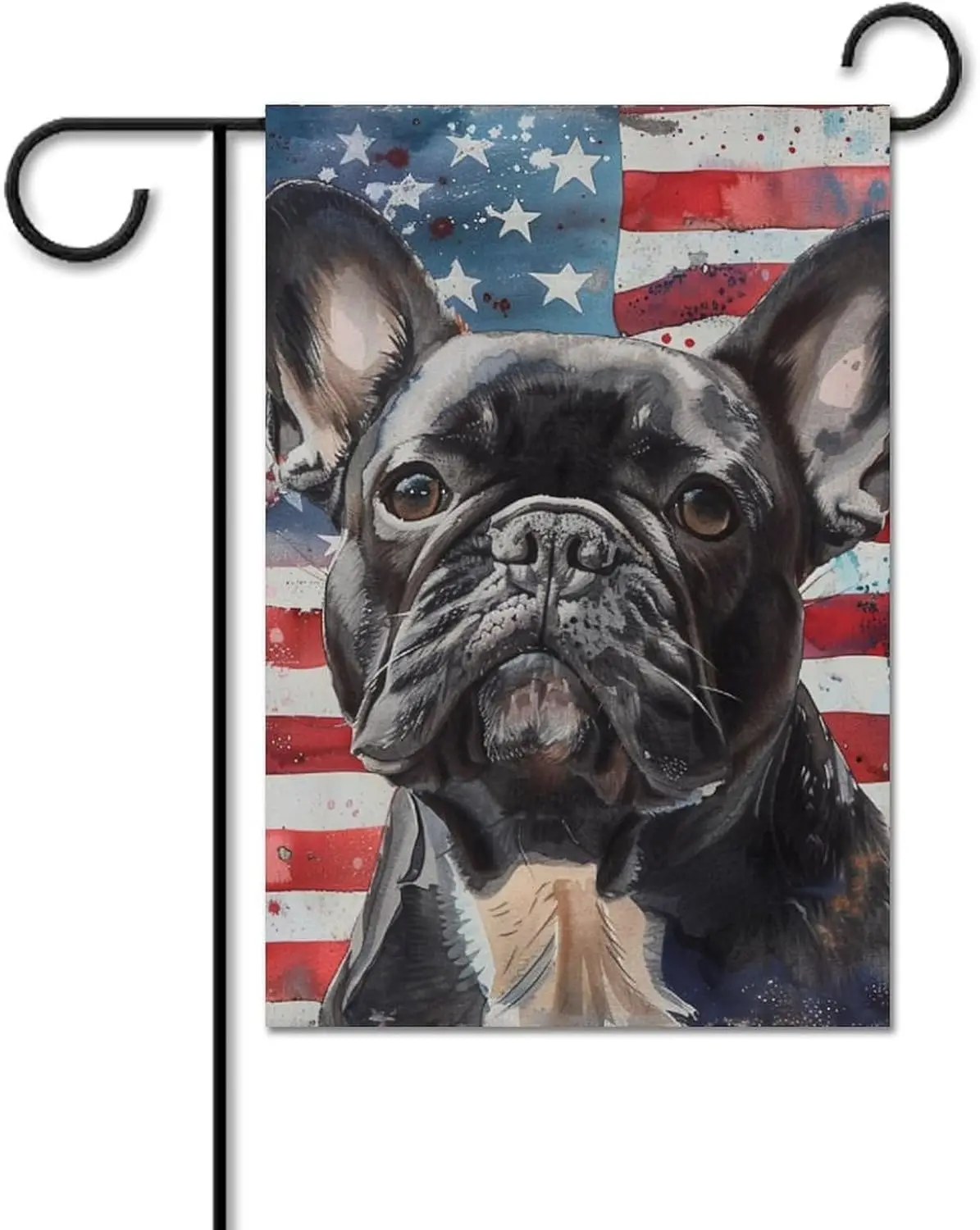 French Bulldog 4th of July Garden Flags 12x18 Inch American Patriotic Holiday Outside Decorations Double Sided for Yard Porc jjp