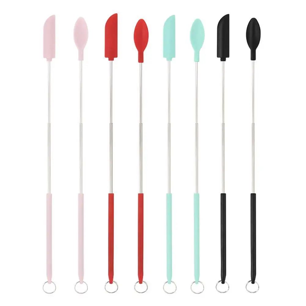 Mini Silicone Spatula Extendable Slicker-Spoon Cosmetic Bottle Jam Scraper Cream Retractable Spatula Scoop Baking Accessories