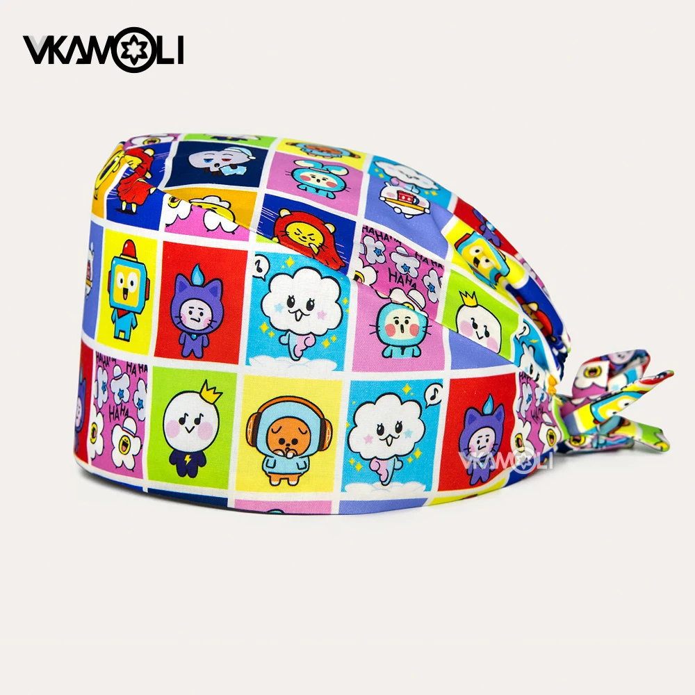 

Musical note Print Scrubs Hats Laboratory Operator Cap Pet Grooming Agency Work Scrubs Caps Beautician Scrub cap Lab Health Caps